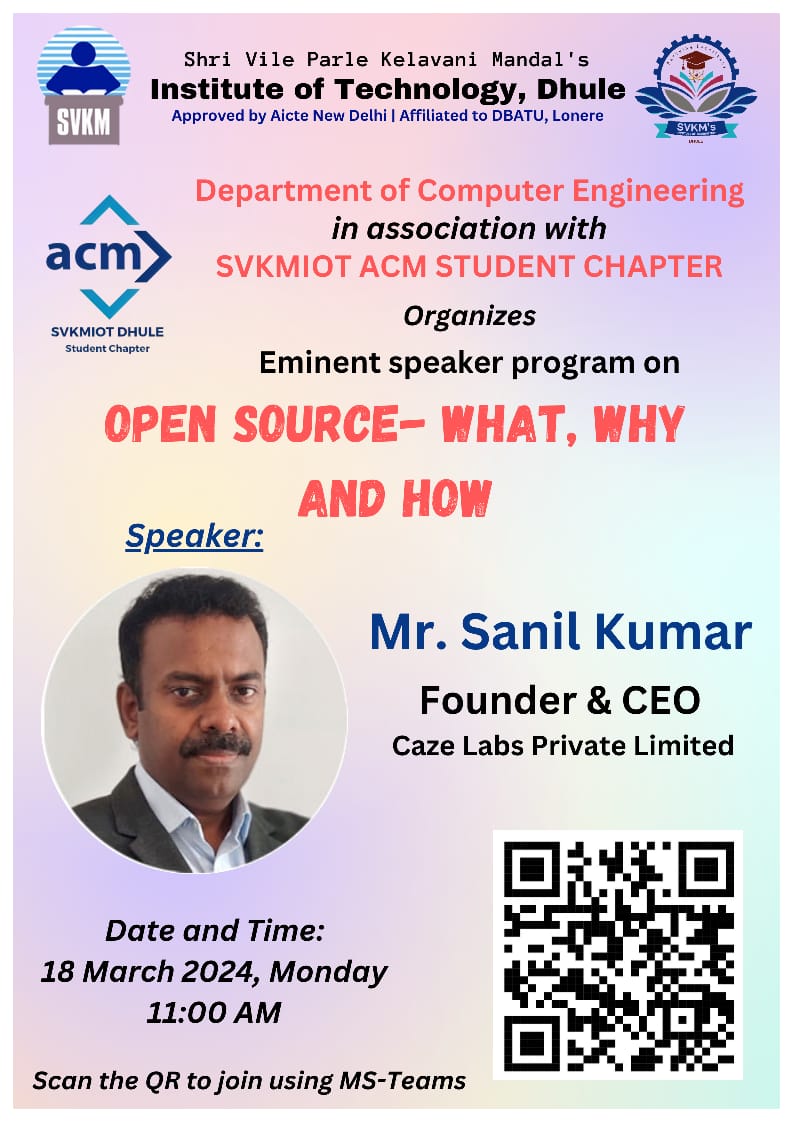 Eminent Speaker Program On: Open Source- What, Why and How